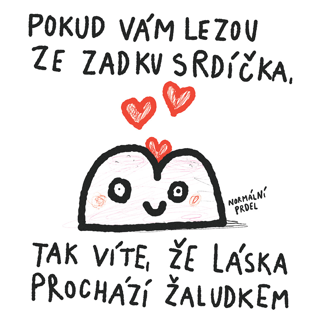 Tričko s potiskem Láska prochází žaludkem